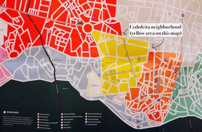 map cedofeita neighborhood porto
