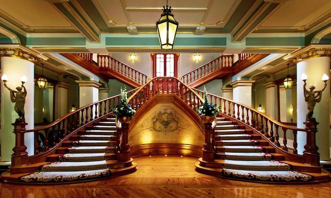 staircase vidago palace romantic hotel portugal