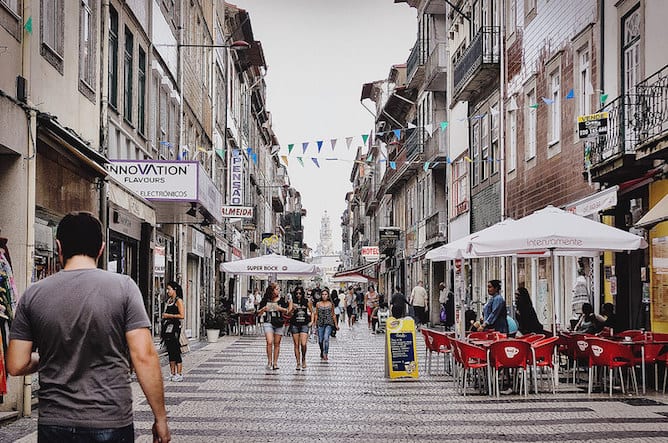 rua cedofeita famous commercial pedestrian street porto