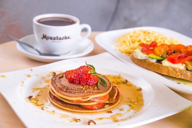 perfect breakfast pancakes coffee porto