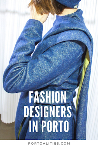 fashion designers porto model wearing blue coat