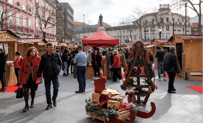 christmas market porto batalha square