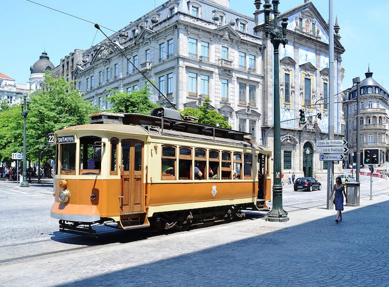 historical tram downtown porto