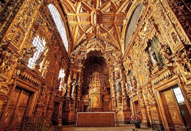 portuguese gold leaf santa clara church porto