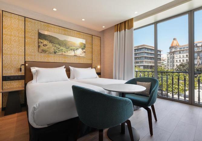 double bedroom with view eurostars aliados luxury hotel porto