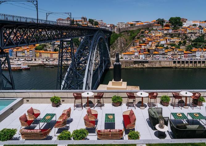 terrace swimming pool vincci luxury hotel cais gaia porto