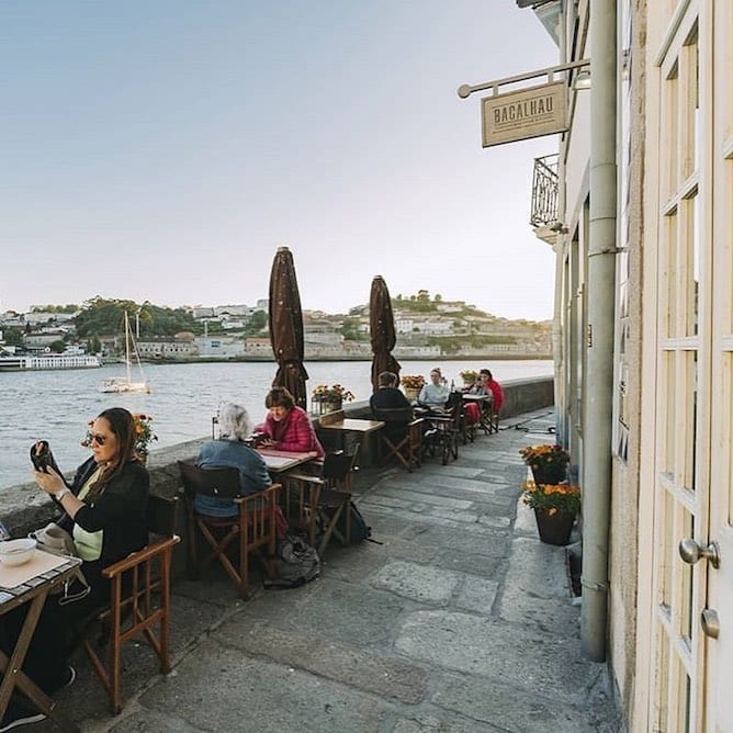 terrace bacalhau porto restaurant with view
