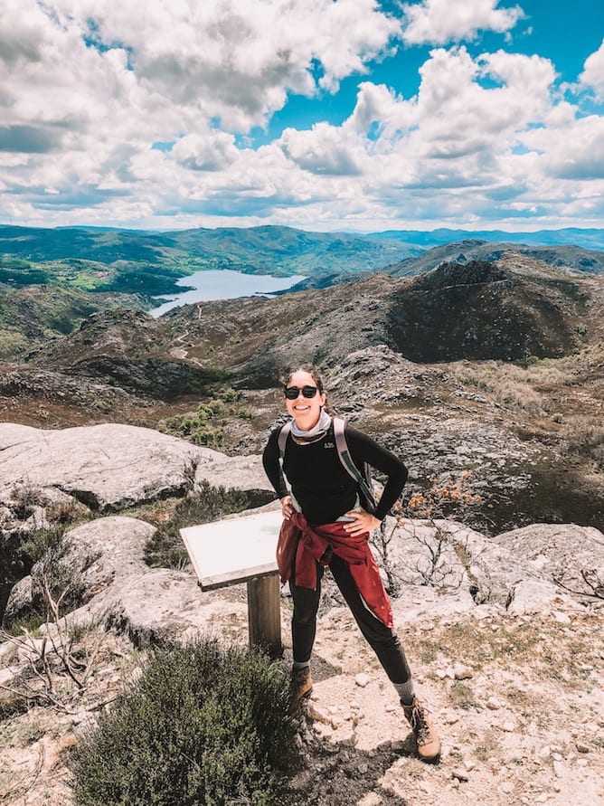 woman trails geres national parks near porto