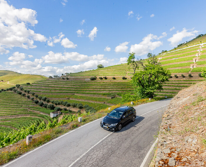 car driving douro valley