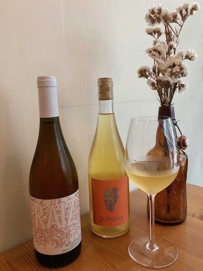 glass natural wines bottles