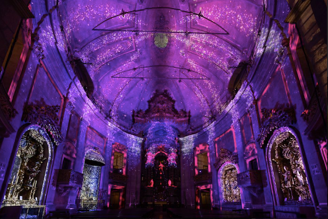 multimedia show clerigos church porto