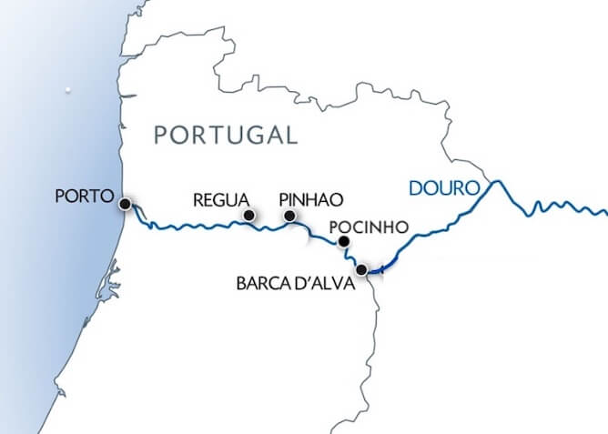 map douro river regua pinhao pocinho