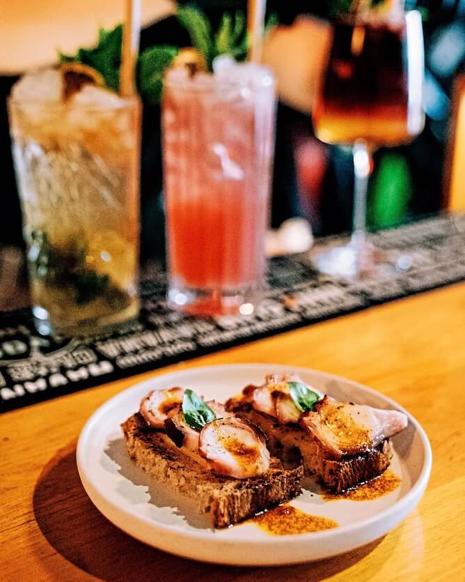 barbaritas tapas bar octopus bruschetta