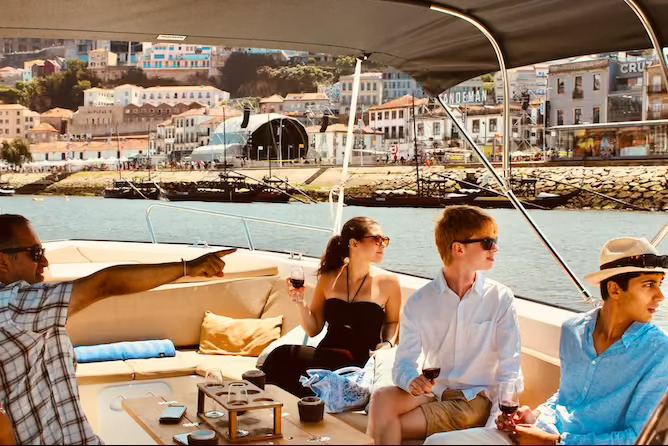 friends inside boat