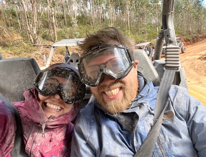 couple enjoying buggy ride